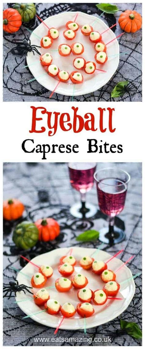 Spooky Eyeball Caprese Bites Fun Halloween Food Eats Amazing