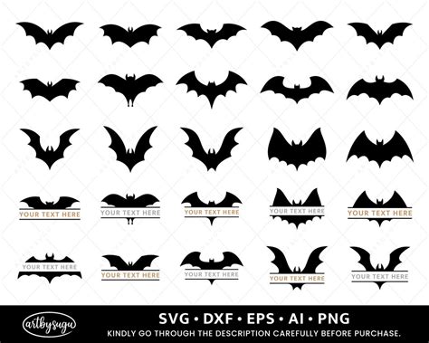 Bat Svg Bundle Bat Monogram Svg Halloween Svg Bat Template Bat Svg