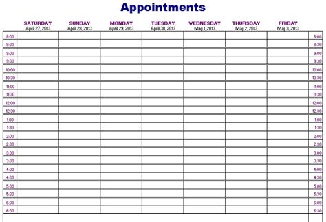 Lovely Weekly Appointment Calendar Printable Free Printable Calendar