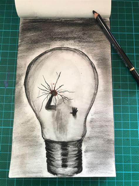Dark Drawing Light Bulb Art Drawing Dark Drawings Dark Art Drawings