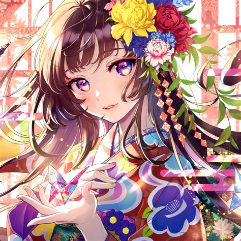Anime Girl Wallpaper 4k Floral Colorful Girly Magical 5k Fantasy