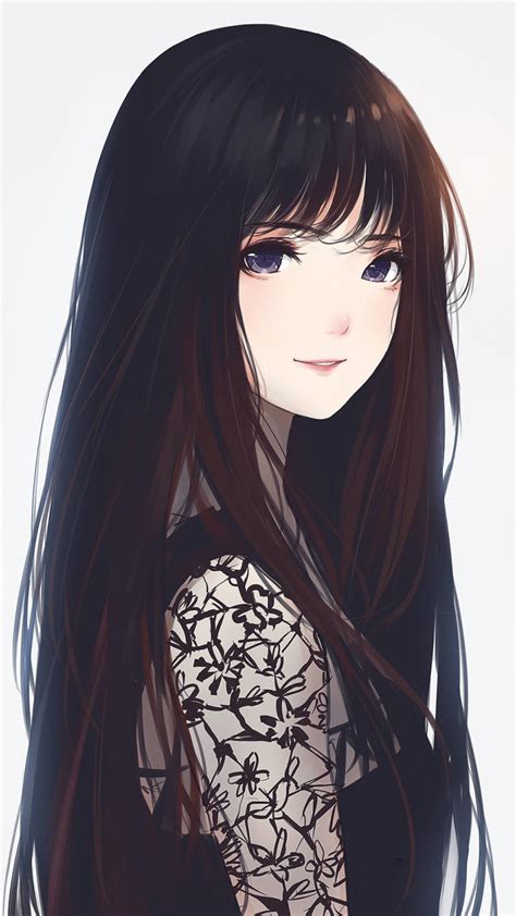download wallpaper 720x1280 beautiful anime girl artwork long hair samsung galaxy mini s3