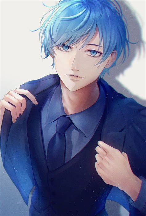 Aesthetic Anime Boy With Blue Hair Baka Wallpaper