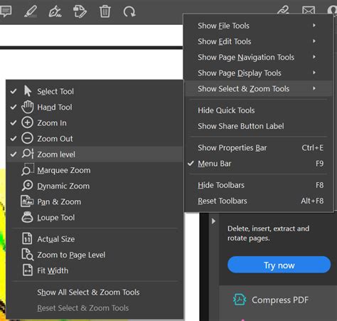 How Do I Get The Zoom Percentage Toolbar In Adobe Acrobat Reader