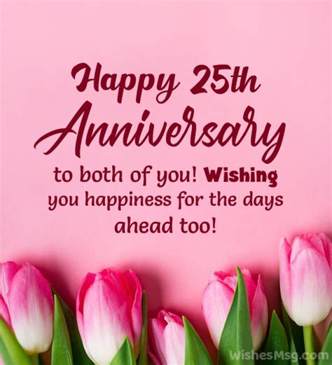 25th Wedding Anniversary Wishes And Messages Wishesmsg
