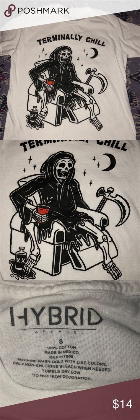 Hybrid Grim Reaper Terminally Chill Tee Shirt Chill Tee Tee Shirts Mens Graphic Tshirt