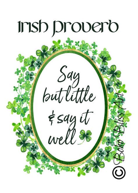 Irish Proverb Say But Little And Say It Well Ireland Wit And Wisdom Art