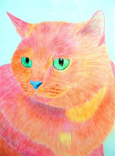Red And Orange Cat By X Ellie X On Deviantart Cat Art Rainbow