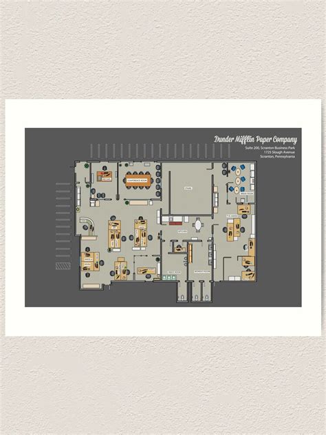 Dunder Mifflin Paper Company Floor Plan Tv Show Floorplan Inc