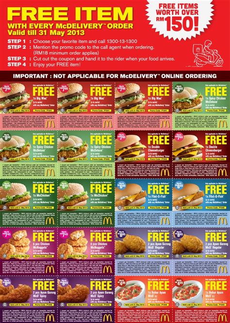 Find sale promotions, coupons and promo codes at over 5000 outlets and online store in malaysia! I Love Freebies Malaysia: Promotions > McDonald's Delivery ...