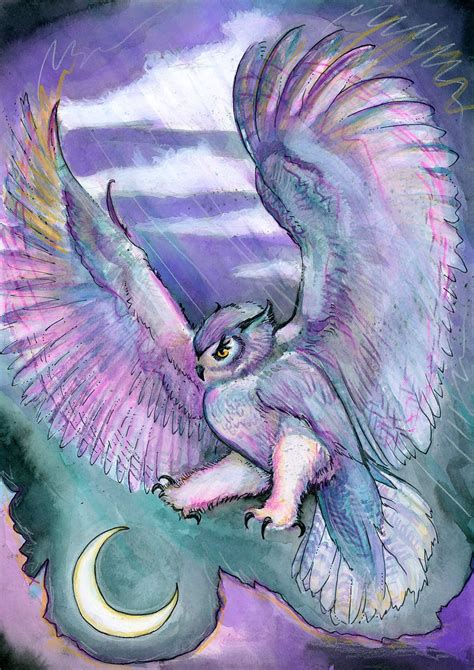 Agent Of Swords Fine Art Print Owl Tarot Fantasy Etsy