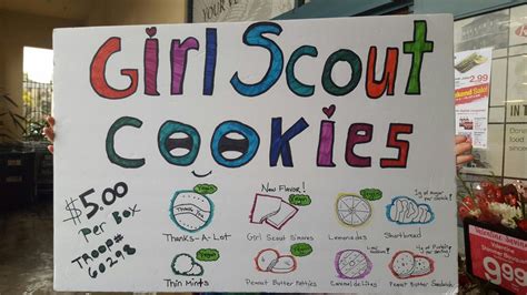 Girl Scout Cookie Sign For All Cookies Of Abc Bakers Holiday Crafts