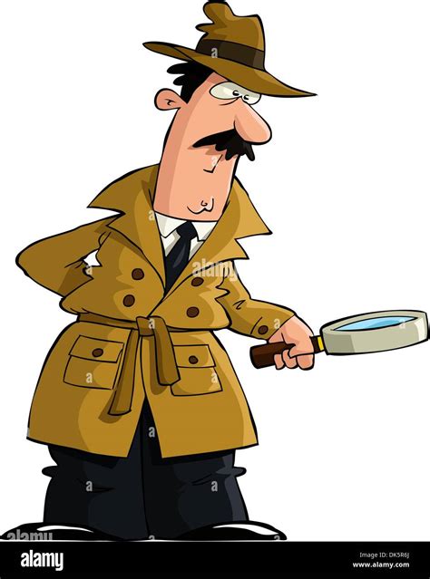 The Detective Looked Through A Magnifying Glass Vector Stock Vector