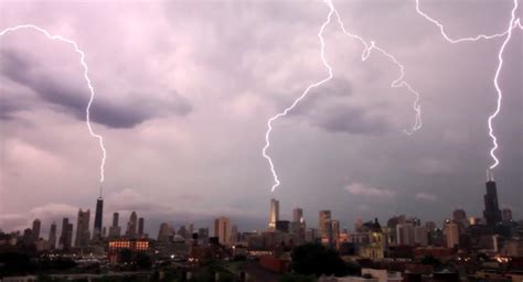 Stormy Timelapse Video Captures Triple Lightning Strike In Chicago