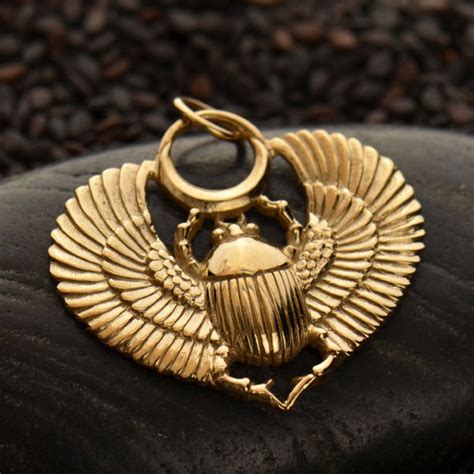Egyptian Scarab Jewelry Pendant Bronze
