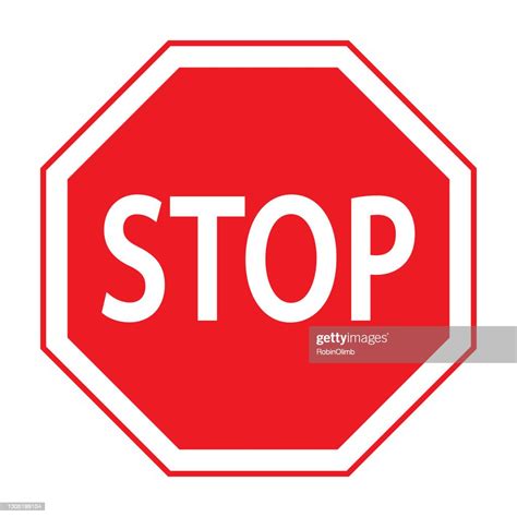 Red Stop Sign White Background High Res Vector Graphic Getty Images