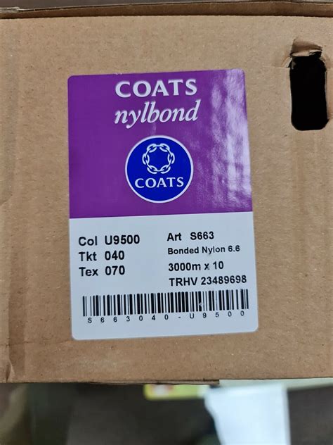 Coats Nylbond Tkt 40 Strong Bonded Thread 3000m Cone Black