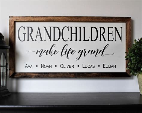 T For Grandparents Sign With Names Grandchildren Sign Etsy