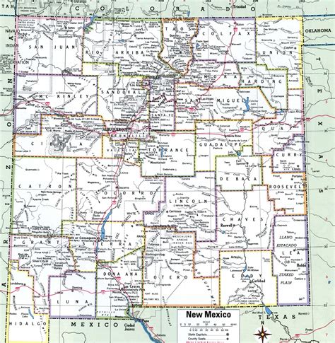 New Mexico Map With Countiesfree Printable Map Of New Mexico Counties