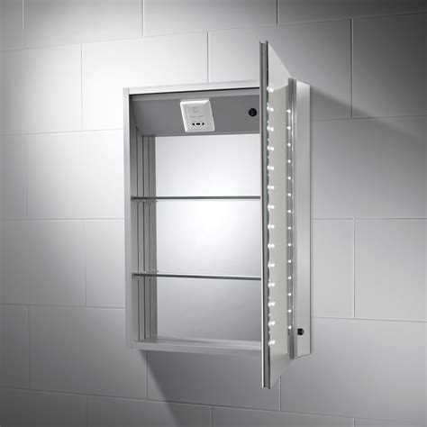 Illuminated Bathroom Mirror Cabinet With Shaver Socket References