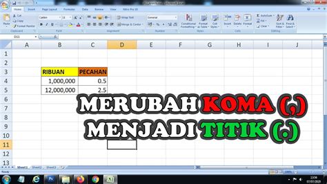 Cara Merubah Format Angka Koma Menjadi Titik Di Excel YouTube