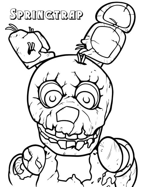 15 Super Five Nights At Freddys Coloring Pages Springtrap Picture