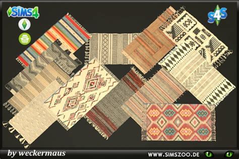 Blackys Sims 4 Zoo Trend Nomad Chic Rugs By Weckermaus • Sims 4 Downloads