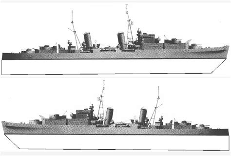 1700 Royal Navy 2 D Side View World War Ii Model Ships