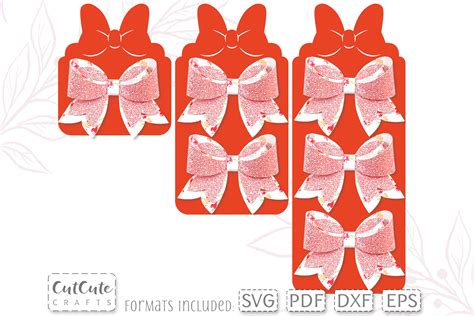 Cute Bow Hairbow Display Card SVG Template (1184339) | Cut Files