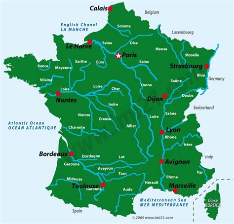 A Map Showing The Main Rivers Of France France Map Map