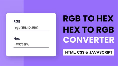 Rgb To Hex Hex To Rgb Converter With Javascript Coding Artist
