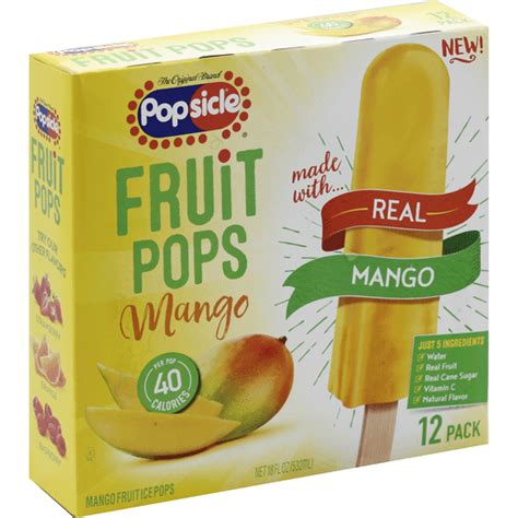 Popsicle Mango Fruit Pops 12 Ct Popsicles Bakers Iga