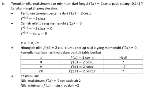 Contoh Soal Fungsi Turunan Trigonometri