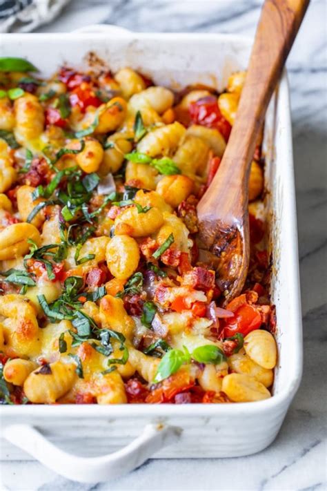 Chorizo And Red Pepper Baked Gnocchi A Saucy Kitchen