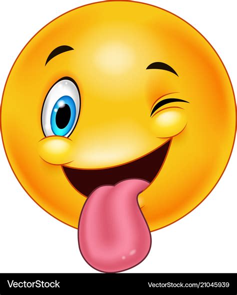 Smiley Emoticon With Stuck Out Tongue And Winking Vector Image