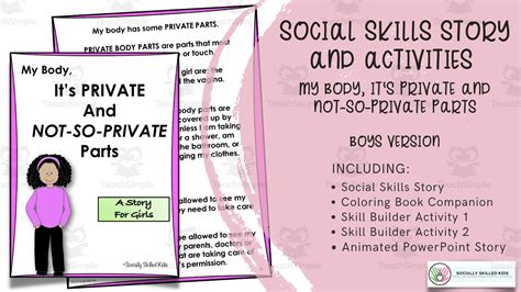 My Body Its Private Parts Social Skills Story And Activities For