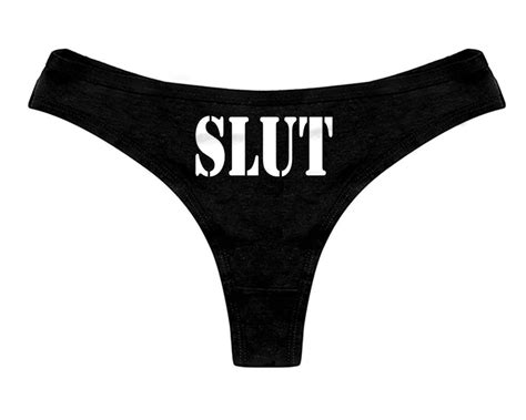 Slut Thong Panties Slut Panty Womens Thong Panties Etsy