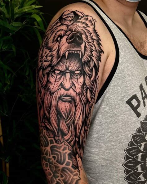 Berserker Viking Tattoo By Dennymurtattoo