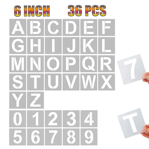 Buy Yeajon 6 Inch Letter Stencils And Numbers 36 Pcs Alphabet Art