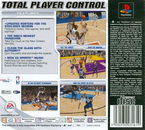 Nba Live 2003 2002 Playstation Box Cover Art Mobygames
