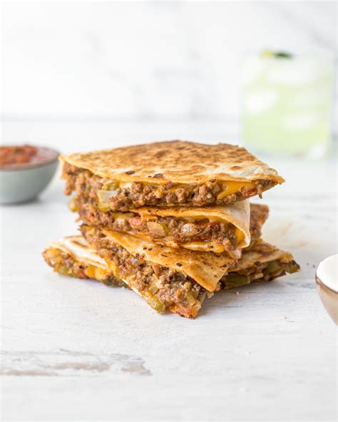 Cheesy Ground Beef Quesadillas For Two A Flavor Journal