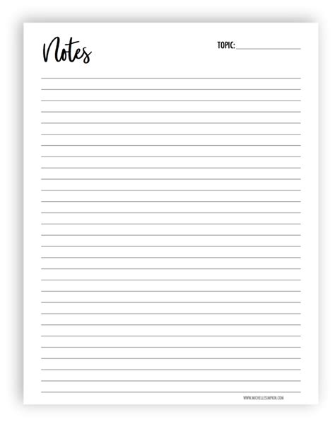 Free Printable Use This Free Note Pad Printable To Make Notes Create Lists And More No Email