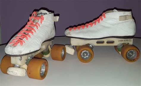 Vintage Riedell Speed Skates With Rare Laser Skate Co Plates And