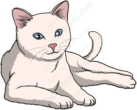 White Cat With Blue Eyes Lying Down And Looking Ahead In 2021 Cat