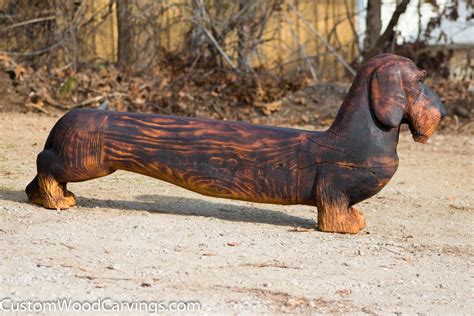 Dachshund Dog Bench Carving Custom Sculpture And Sign Company