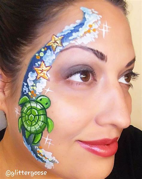 Sea Turtle Face Painting By Glitter Goose Eye Design Ideas Paint