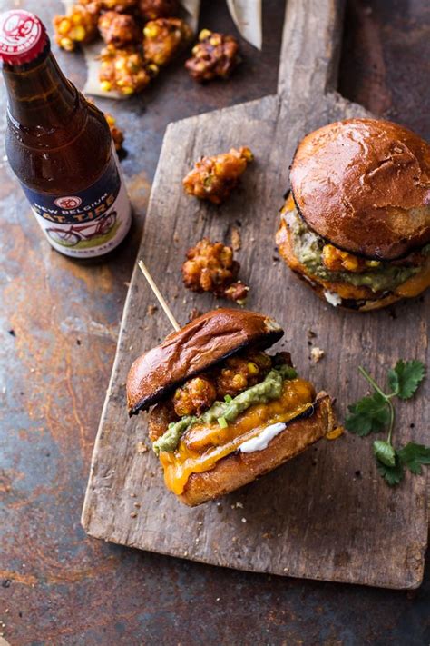 Smoky Chipotle Cheddar Burgers With Mexican Street Corn Fritters Think