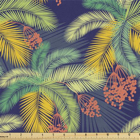 Tropical Fabric By The Yard Exotic Aloha Themed Illustration Of