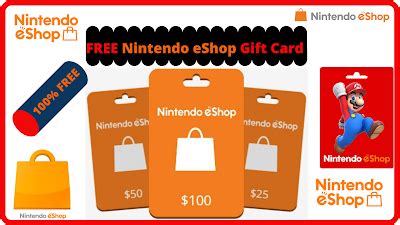 It ensures that you'll always have funds on hand for new games and applications. Get $100 Nintendo e-shop gift card free! in 2020 | Nintendo eshop, Nintendo, Free gift cards