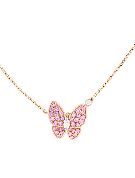 Van Cleef & Arpels Two Butterfly Pendant Necklace - 18K White Gold